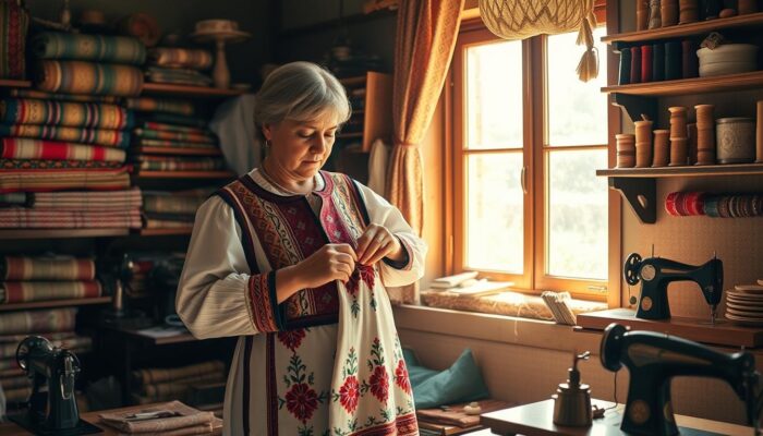 penjahit baju tradisional Bulgaria