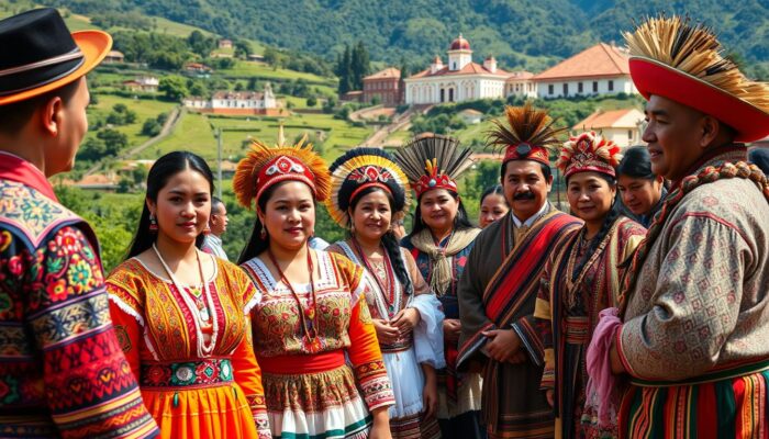 busana tradisional Ecuador di berbagai wilayah