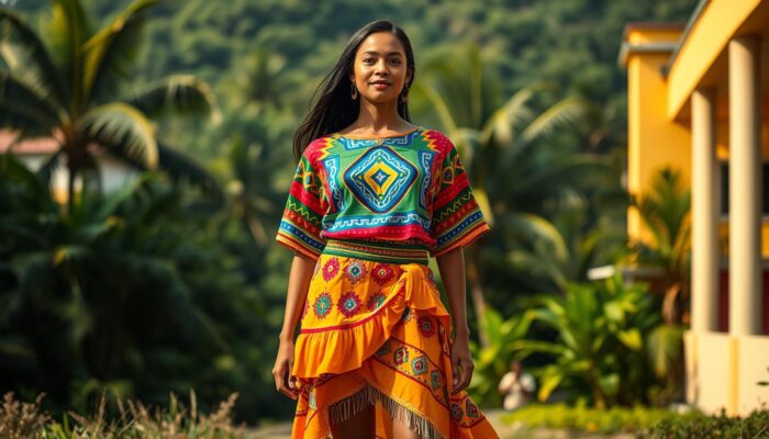 modernisasi baju tradisional Kolombia