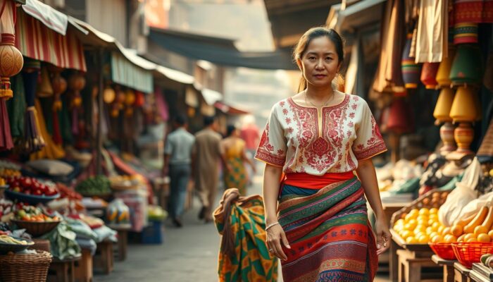desain baju tradisional Myanmar