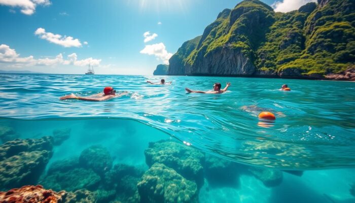 aktivitas snorkeling di Wisata Cook